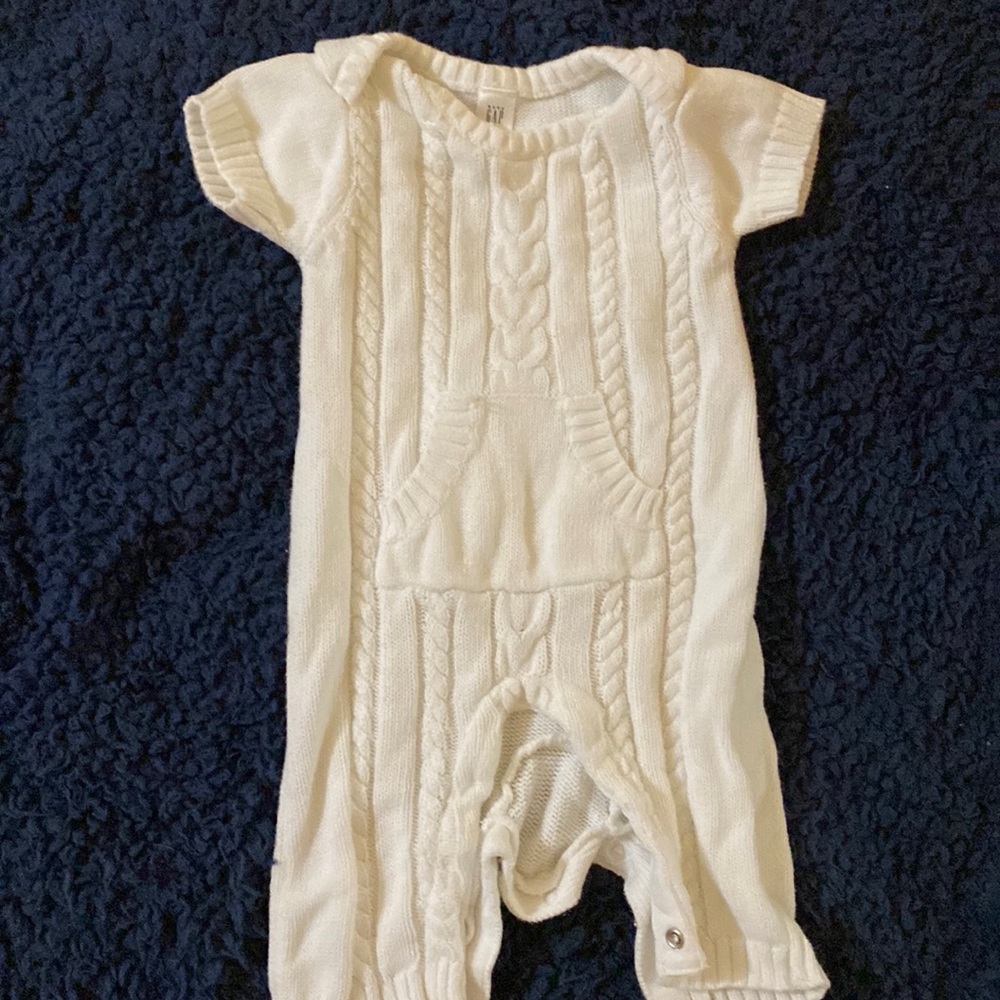 White 0-3 month Gap onsie